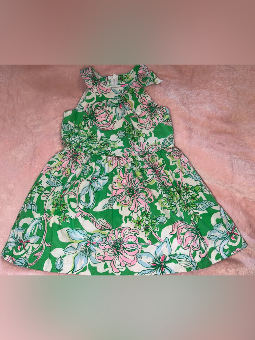 Lilly Pulitzer Girls Mini Florin Dress Jungle Hoppin Green 3